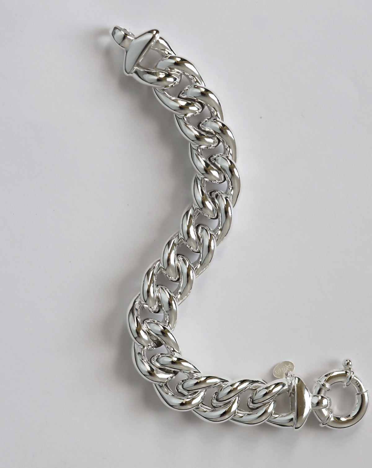 Armband med tjock silverkedja