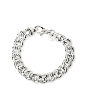 Ett 12 mm brett kedjearmband. Modell pansarkedja i äkta silver, 925 sterling silver. 