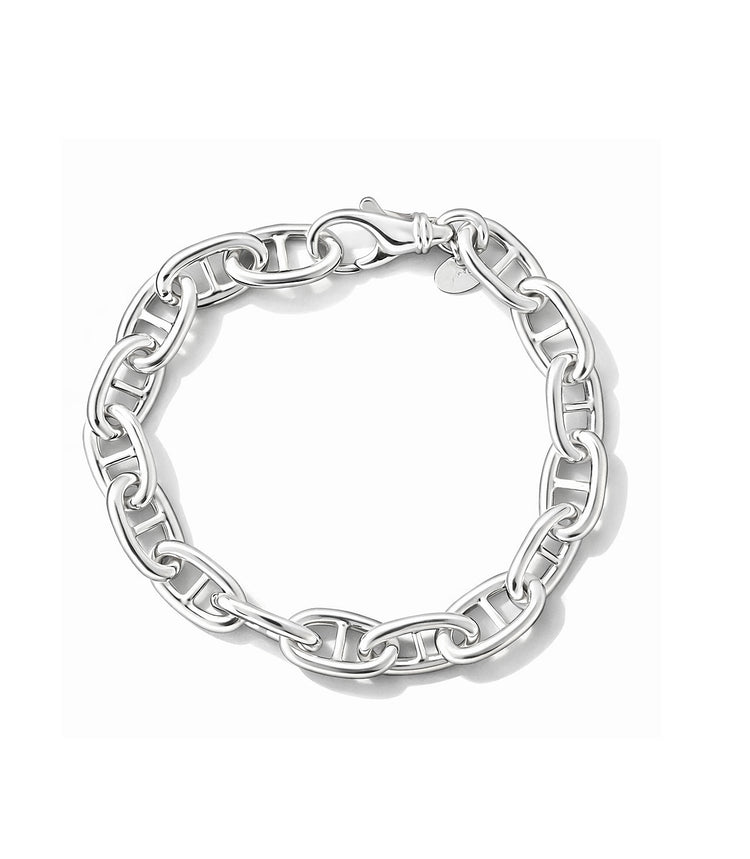 Armband med silverkedja till dam. Ankarkedja 10 mm bred. 