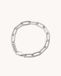 Paperclip Chain Round, Armband silber