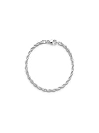 Armband till dam med silverkedja, vriden form - modell Rope chain.