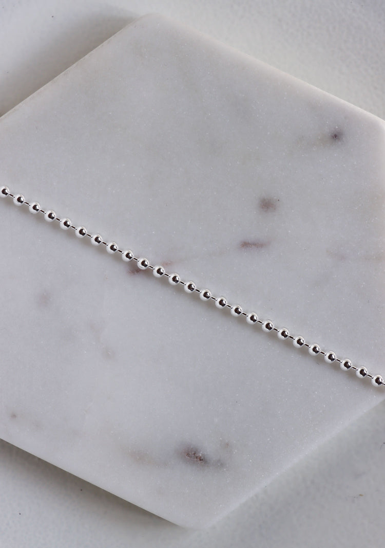 Perlenkettenarmband, silber 3 mm