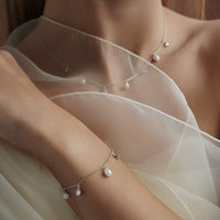 Pearl Crystal Charm Armband
