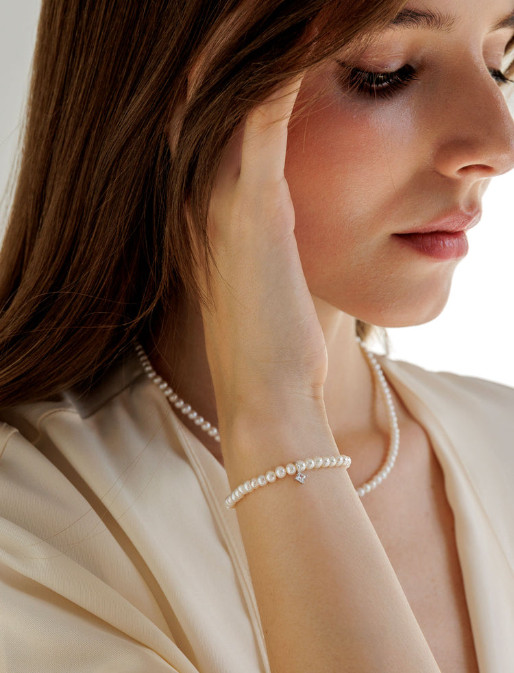 Pearl & Crystal Pearl Bracelet 