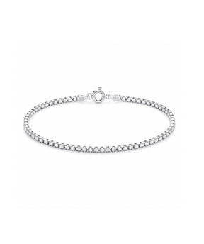 Smalt silverarmband till dam med box kedja