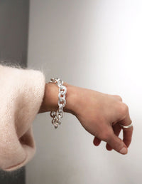 Chunky Chain ​​Bracelet, silver 12 mm