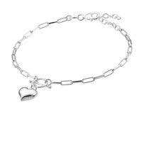 Dome Heart Chain armband, silver