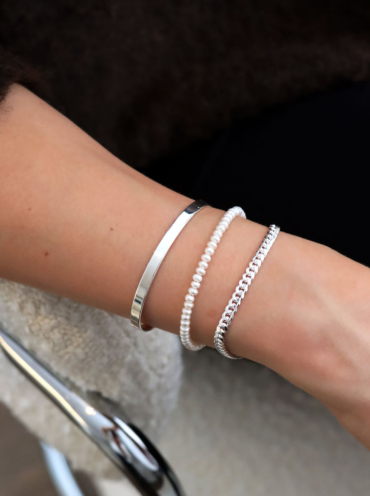 Curb Chain Bracelet for Women, 4 mm | 925 Silver