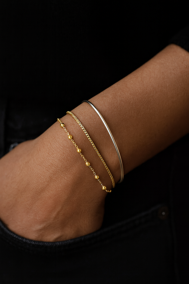 Dagg kedja armband, guldpläterat