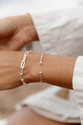 Silver cuff armband, smalt med kulor i äkta silver till dam