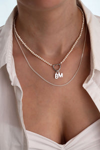 Heart Pearl Choker Halskette