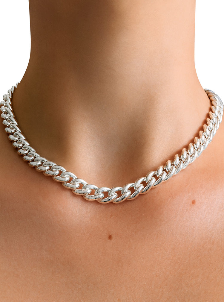 Chunky Curb Chain Halsband | 925 silver