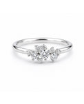 Diamantring med nio diamanter. Förlovningsring i silver till dam. 