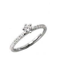 Julie Wedding / Engagement Ring, Side Stone Ring 0.49 ct Diamond