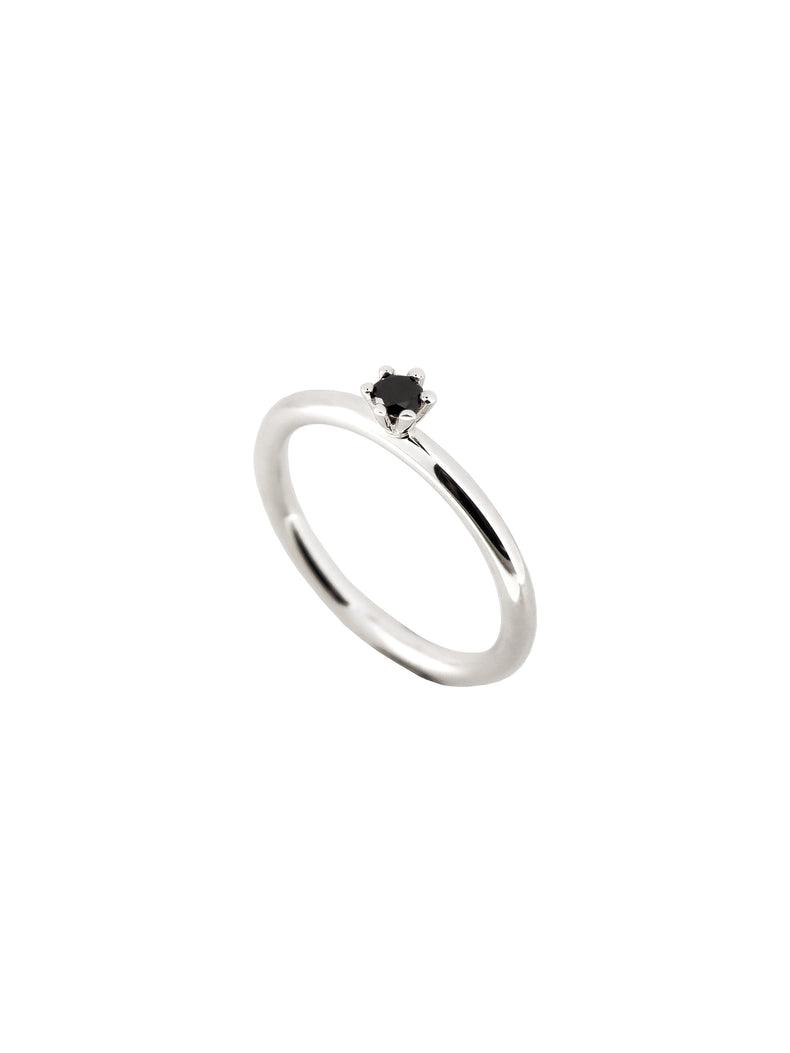 Julie Vigselring / Förlovningsring, Diamantring svart diamant 0,10 ct