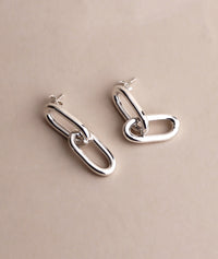 Chunky Paperclip Links, earrings silver