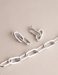 Chunky Paperclip Links, Ohrringe silber