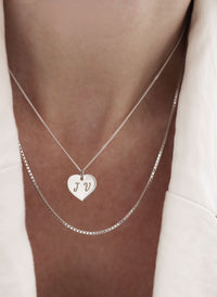 Plain Heart necklace, engraved letter A-Z