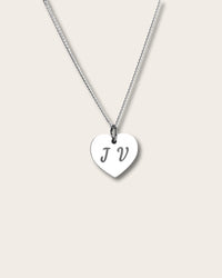 Plain Heart necklace, engraved letter A-Z