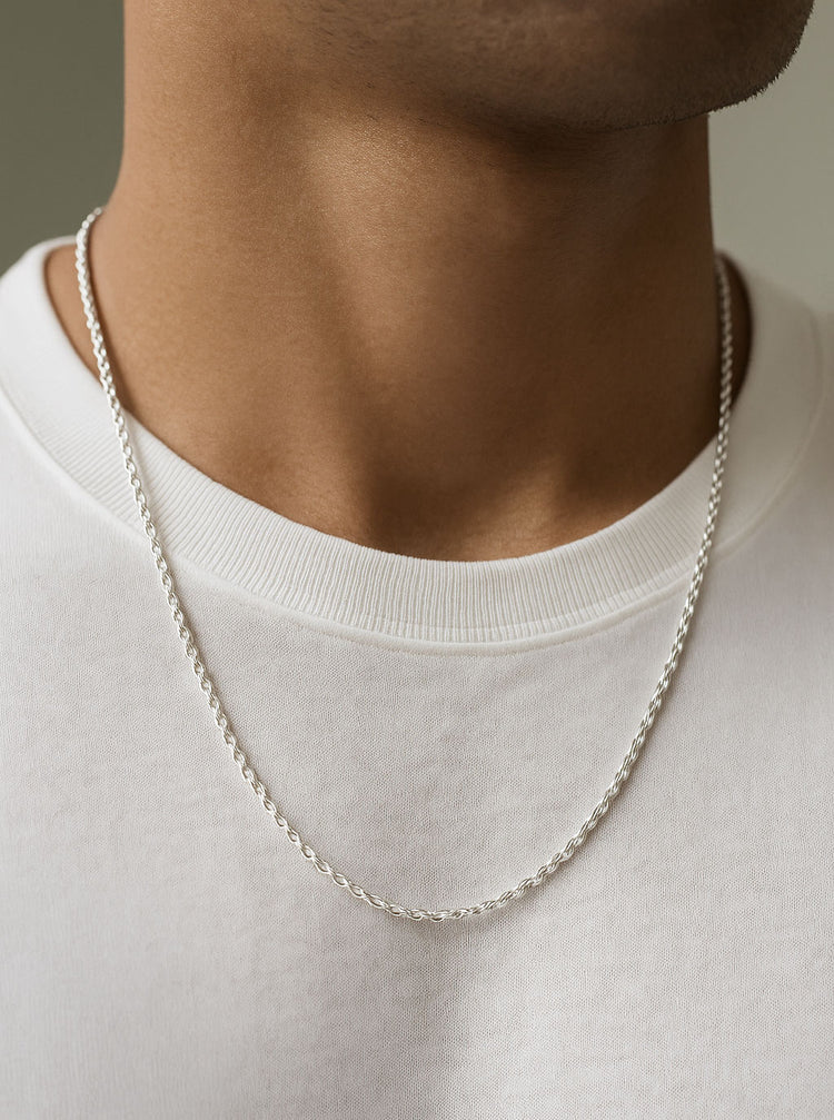 Mila Man Chain necklace silver, Rope Chain / Cordell 50 cm