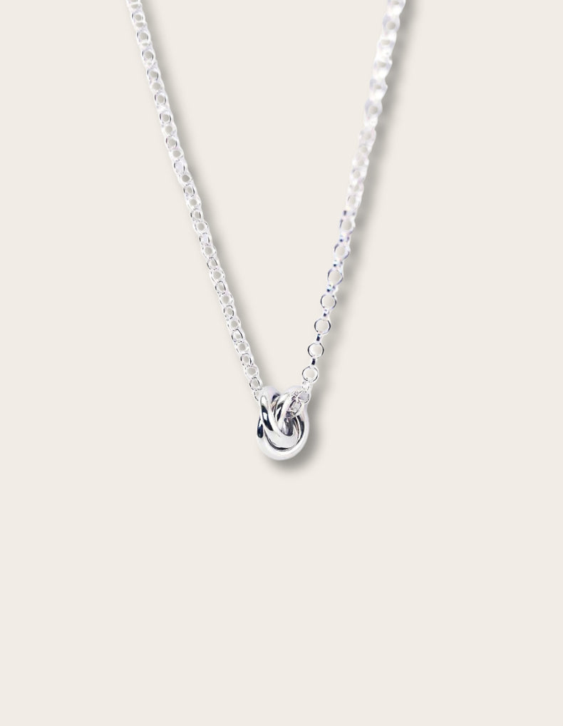 3 in One small Knot necklace, silver