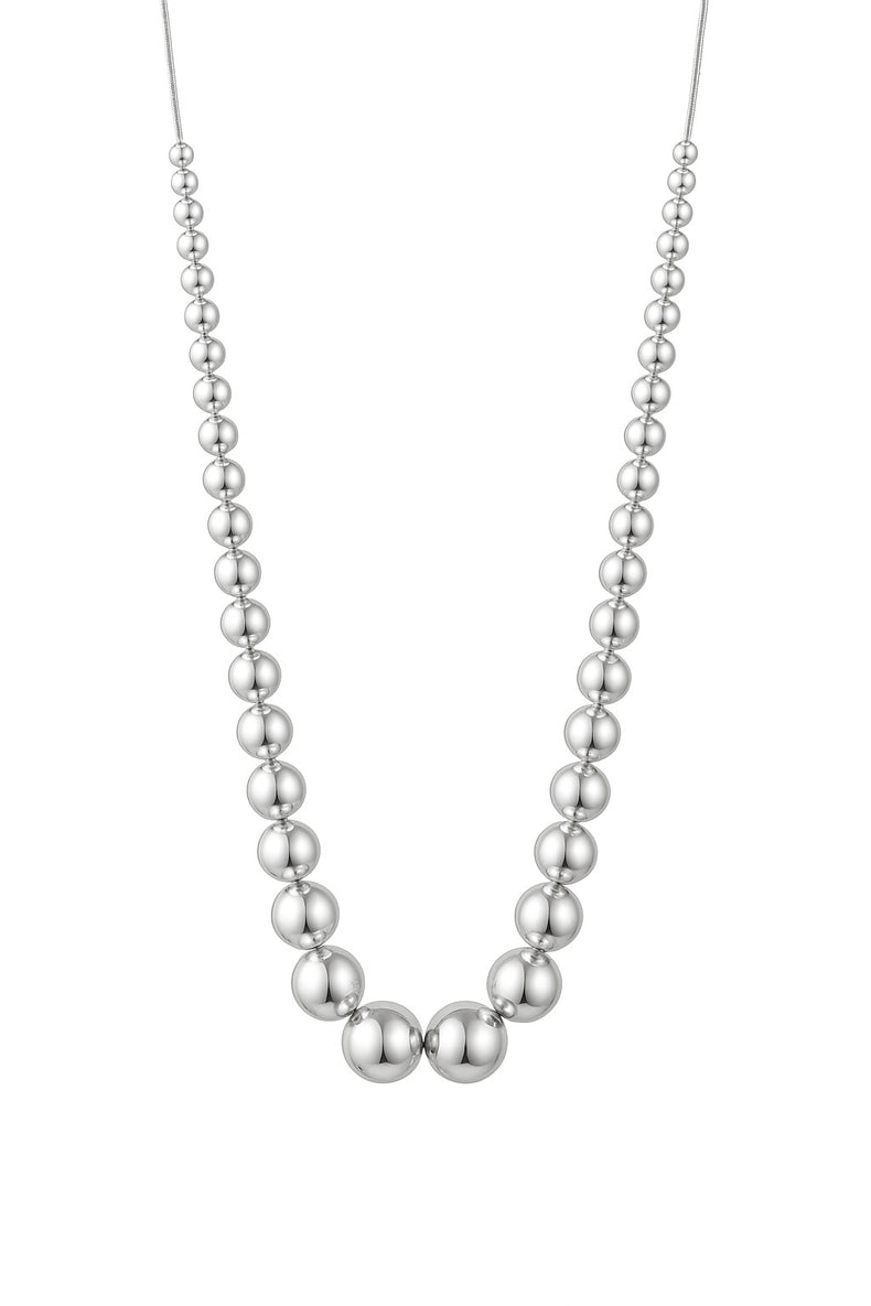 Halsband med stora silverkulor i äkta silver. 