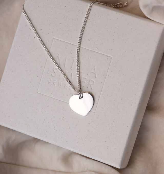 Plain Heart silverhalsband