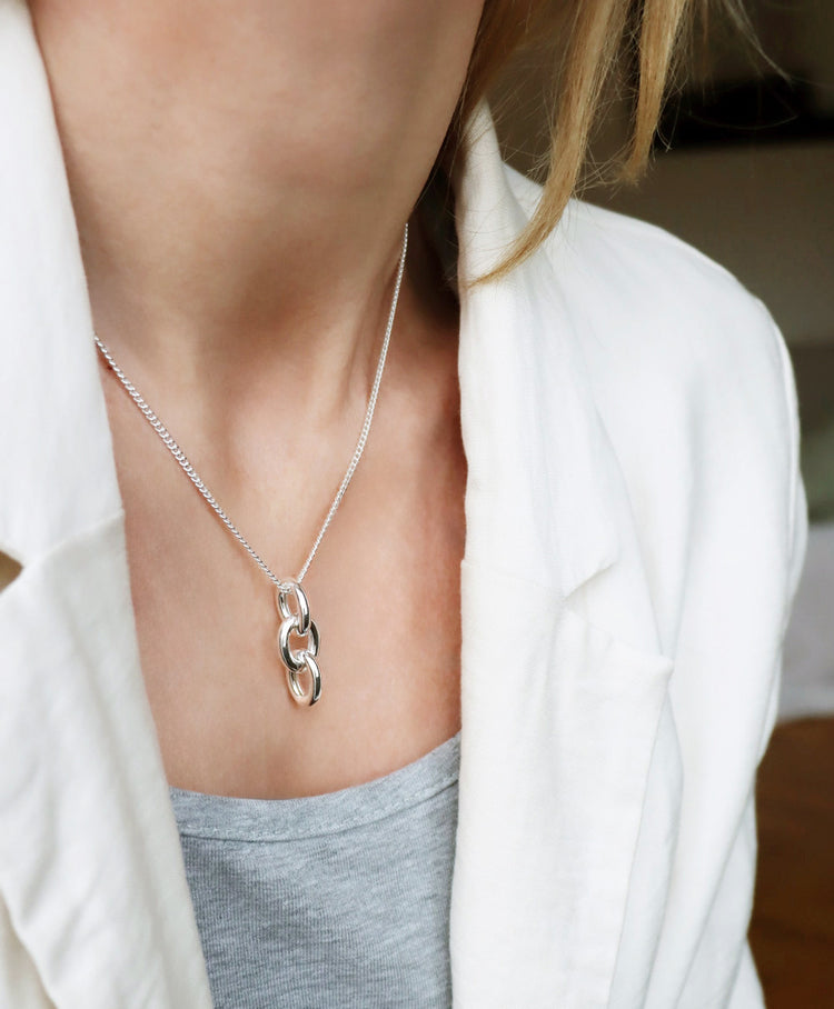 Chunky Link 12 mm, Halsband silver
