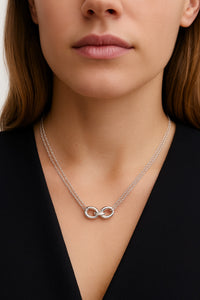 Chunky 12 mm Link Halsband, silver
