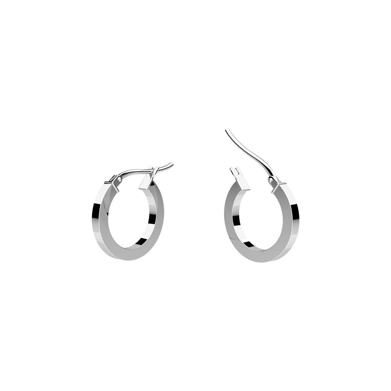 Plain Silver Hoops 12 mm, raka kanter | 925 silver