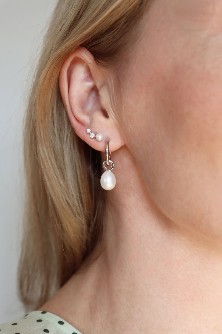 Pearl Earrings Hoops