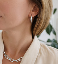 Plain Chunky Creolen, Silber