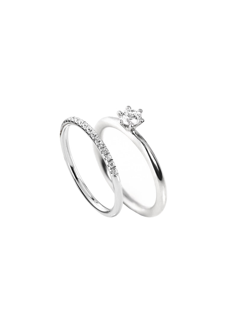 Set Wedding ring & Engagement rings for her, Diamond rings Julie 0.25 ct. + Elise diamond