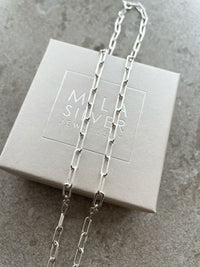 Bokstavshalsband A-Z Paperclip Kedja | 925 silver