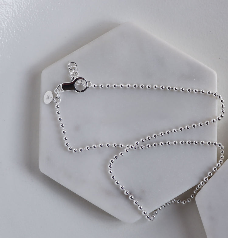 Perlenkette Silber 3 mm, 60 cm