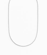 Perlenkette, Kugelkette silber 2 mm, 42-45 cm