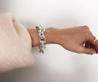 Mega Chunky Chain Armband, silver, 18 mm