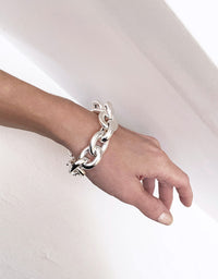 Mega Chunky Chain Kettenarmband, Silber, 18 mm