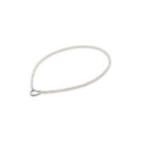 Pärlhalsband med hjärtformat lås i äkta silver