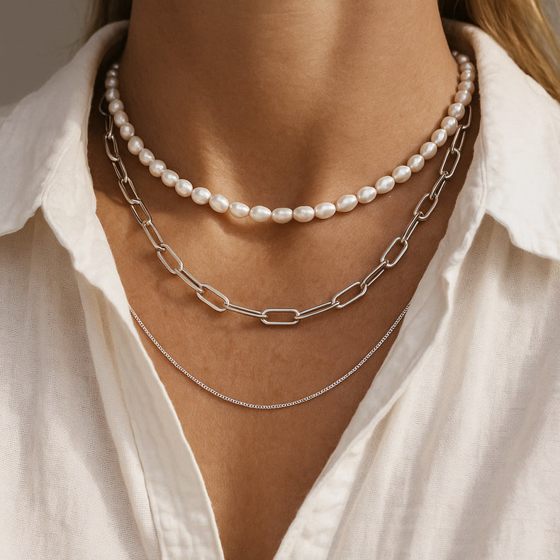 Pearl Choker halsband, Barockpärlor, medium