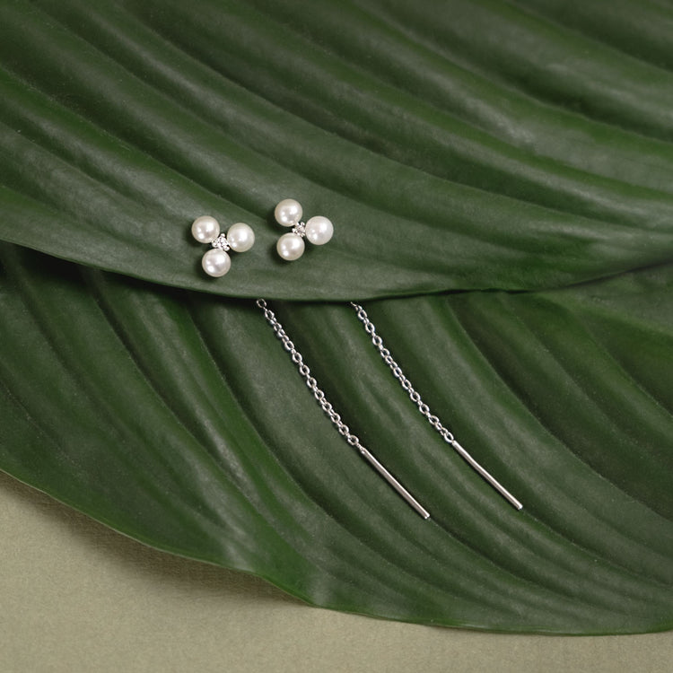 Pearl Flower örhängen | 925 silver