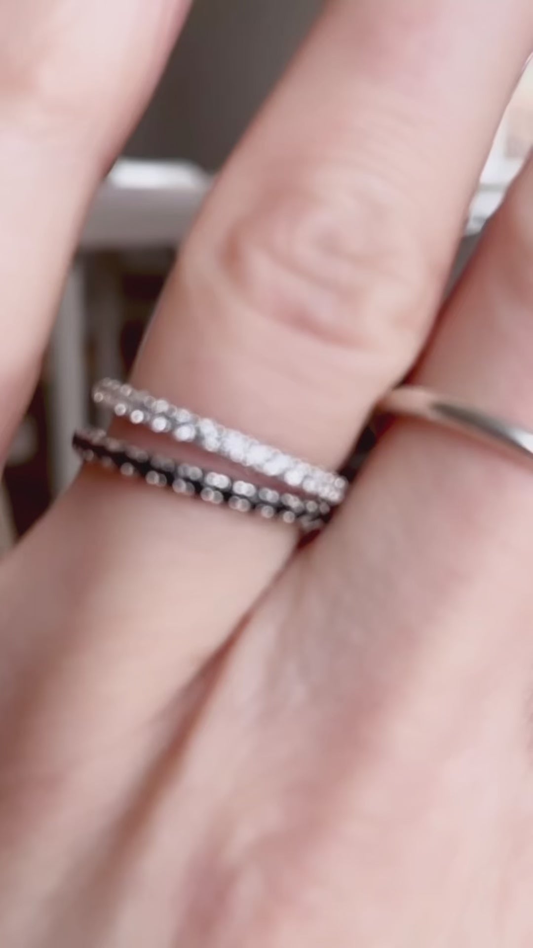 Ehering &amp; Verlobungsring Paar | Elise Ehering Weiß, Schwarze Diamanten