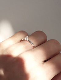 June + Plain diamantring | Set Vigsel/Förlovningsring silver