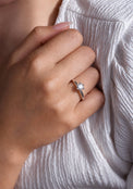Förlovningsring i silver med 0,5 ct. diamant
