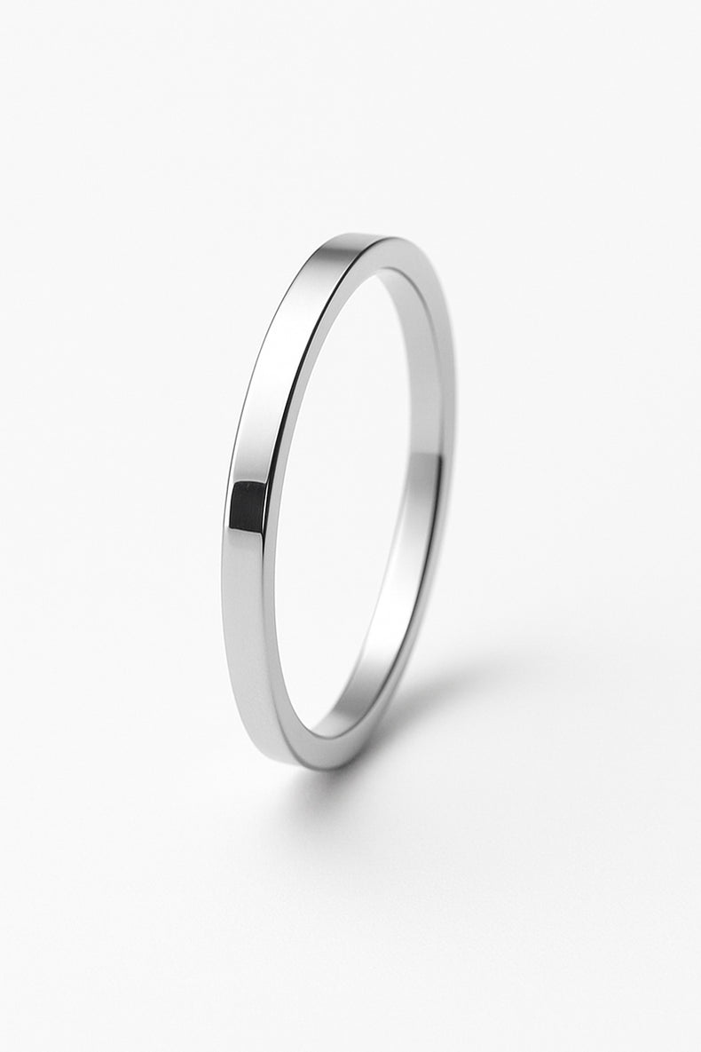 Verlobungsring aus Silber, 2 mm, gerades Profil