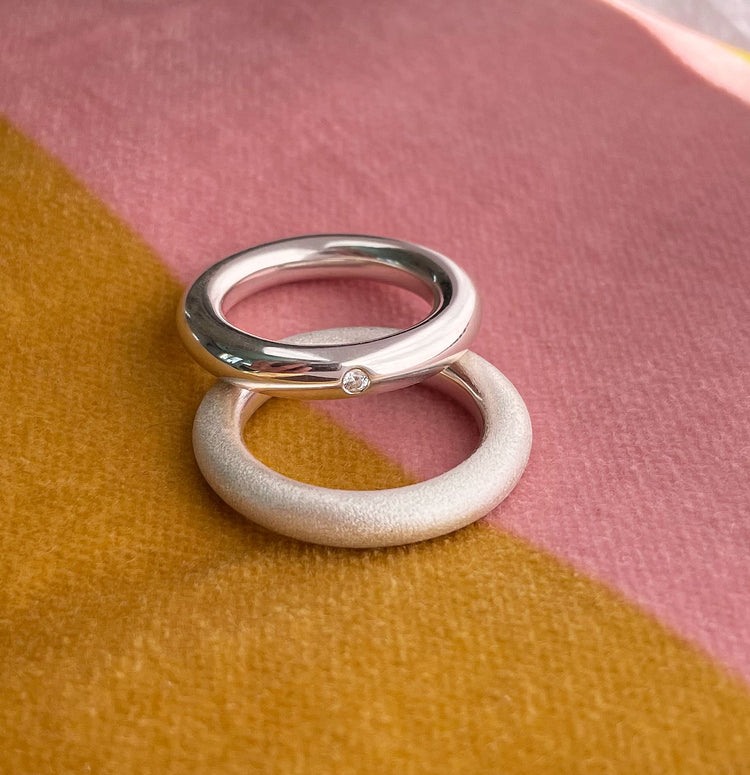 Noelle Star Diamantring | Ein Diamant | 925 Silber