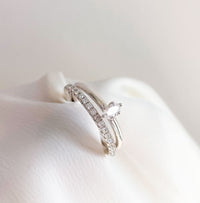 Elise Alliansring Diamantring, Vigselring / Förlovningsring | 18k. vitguld