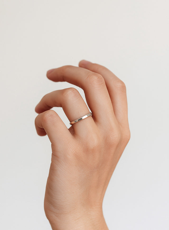 Förlovningsringar Par, Silverringar Plain 2 mm + 5 mm ring