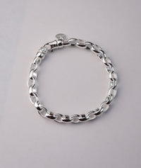 MILA MAN Bracelet, Chain silver, Round oval