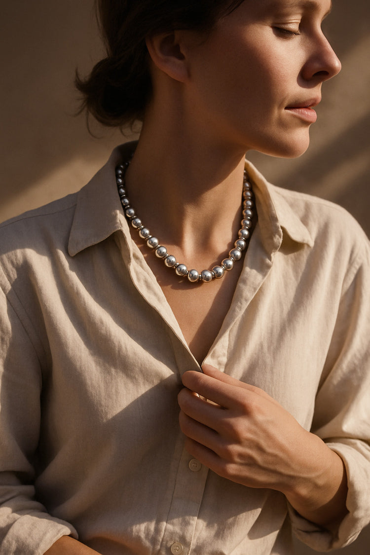 Happy Chunky ​​Necklace, silver